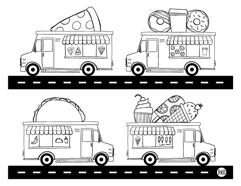 Coloriage gratuit les Food-trucks