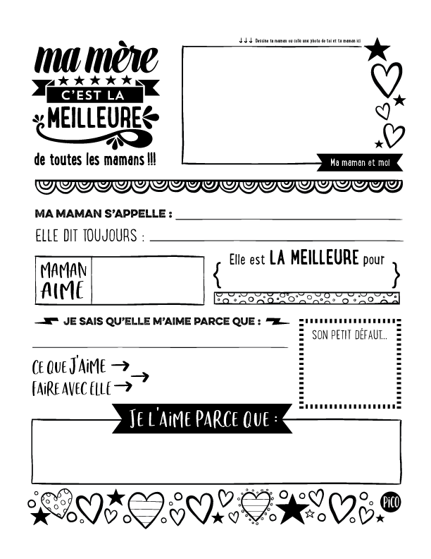 Coloriage gratuite fête des mères