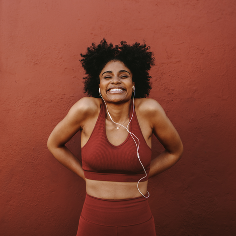 Healthy-looking woman smiling