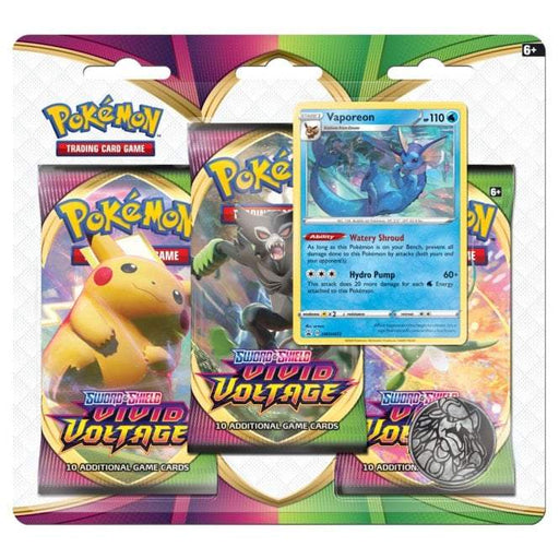 Pokémon Swsh Vivid Voltage 3 Pack Blister Vaporeon - PikaShop