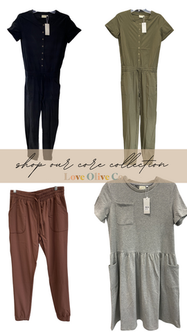 Shop our core collection, everything is cute and cozy! www.loveoliveco.com