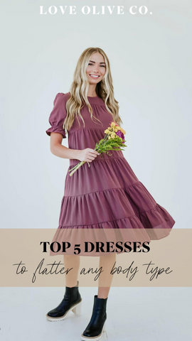 top 5 dresses to flatter your body type. www.loveoliveco.com