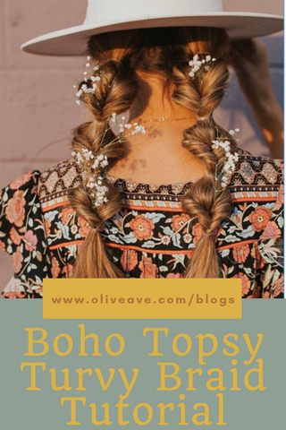 Boho Topsy Turvy Braid Tutorial www.oliveave.com