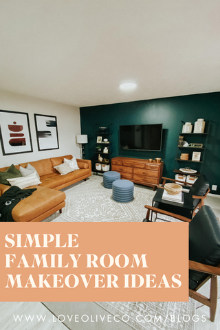 simple family room makeover ideas.  Simple ideas on how to transform your family room.www.loveoliveco.com