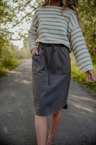 cozy and casual skirt you can wear so many different ways. www.loveoliveco.com