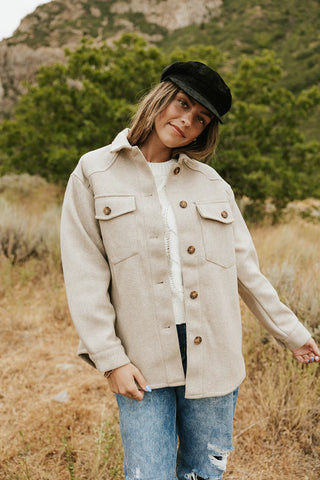 cream shacket to keep you warm and cozy for fall. www.loveoliveco.com