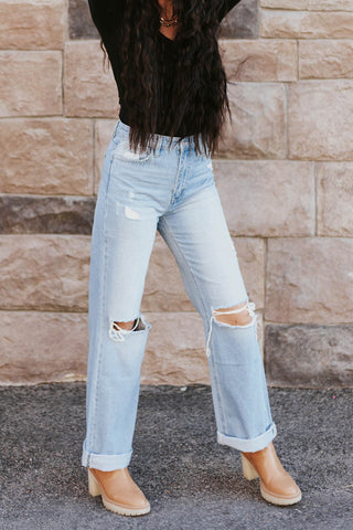 winter trend, high-waisted, flared denim. www.loveoliveco.com
