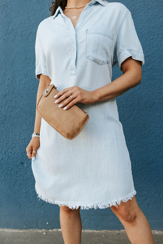 cute and casual denim dress for summer. www.www.loveoliveshop.com