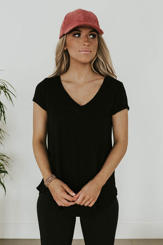 basic black tee every girl needs in her closet. www.loveoliveco.com