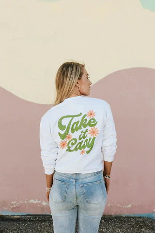 take it easy pullover long-sleeved tee. www.loveoliveco.com