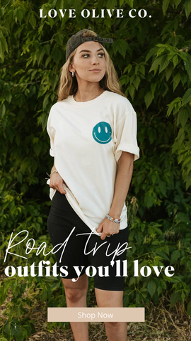 road trip outfits you'll love. www.loveoliveco.com