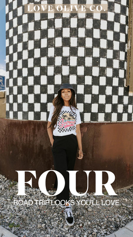 four road trip looks you'll love. www.loveoliveco.com