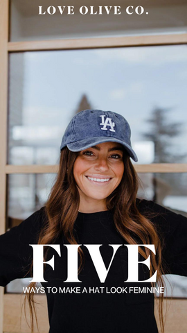 five ways to make a baseball cap look feminine. www.loveoliveco.com