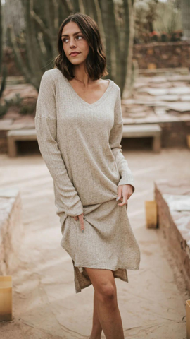 cute and cozy ribbed dress. www.loveoliveco.com