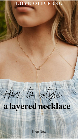 how to style layered necklaces with your outfits. www.loveoliveco.com