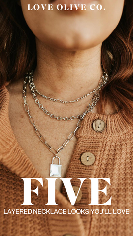 five ways to style a layered necklace. www.www.loveoliveshop.com