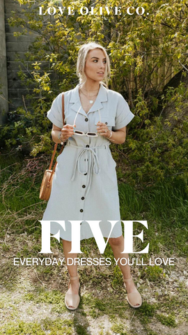 five everyday dresses you'll love. www.www.loveoliveshop.com