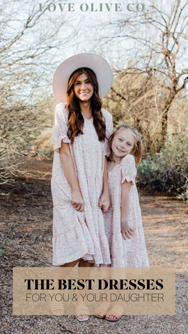 The best dresses to match with your daughter. www.loveoliveco.com