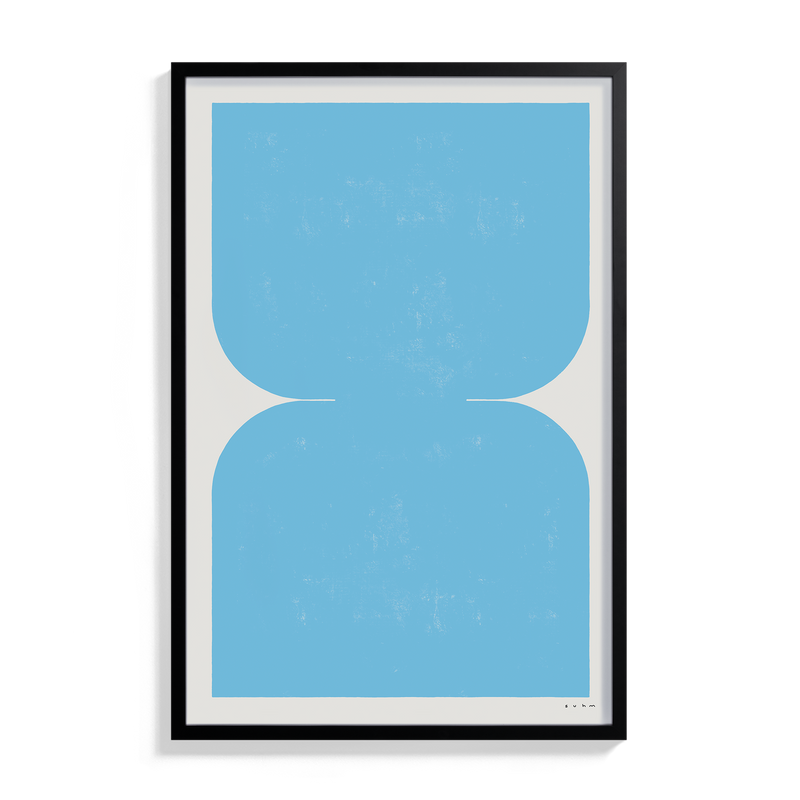 Suhm art print alphabet I blue minimalist