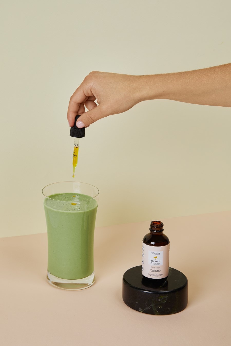 cbd drops and green juice