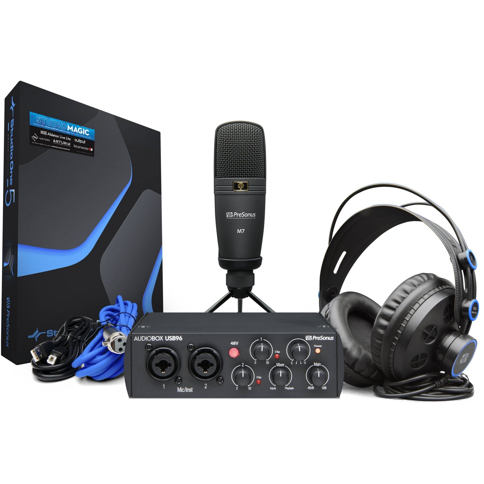 Buy PreSonus AudioBox iTwo Studio USB  Recording Bundle with Interface  Headphones Microphone and Studio One software Online | Feesheh UAE