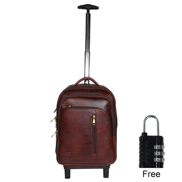 leather laptop trolley bag