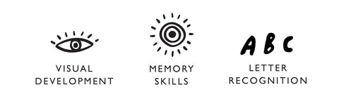 Icons: Visual Development, Memory Skills, Letter Recognition.