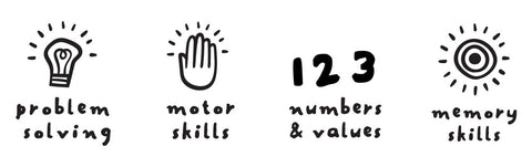 Developmental Benefits: Problem Solving, Number Learning, Motor Skills, Memory Skills.