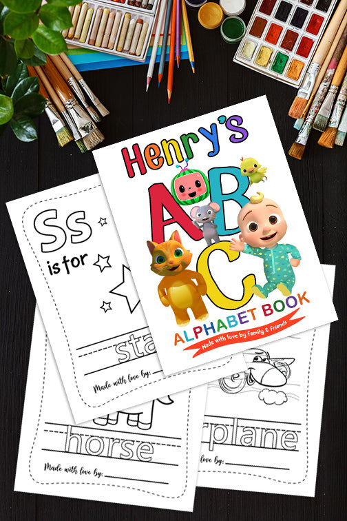 Personalized Cocomelon Birthday Party Activity Book Abc Alphabet Col Jolly Owl Designs