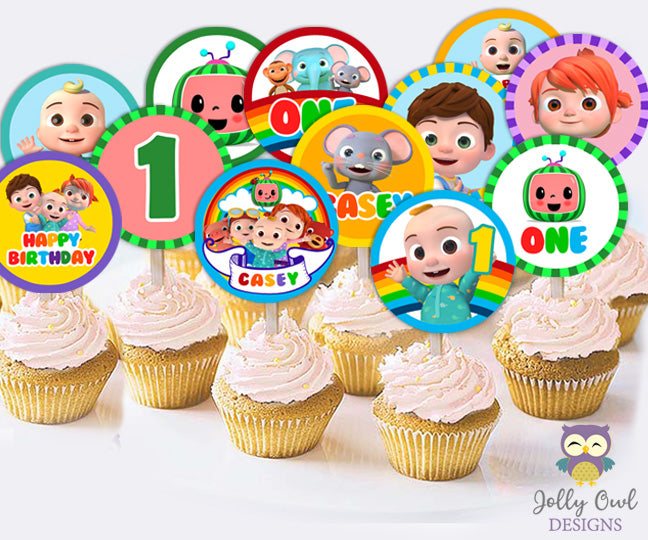 Cocomelon Birthday Party - PERSONALIZED Cupcake Topper ...