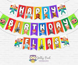 Cocomelon Happy Birthday Party Banner - Personalized