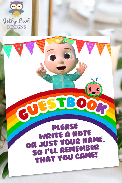 Download Cocomelon Birthday Party Guestbook Sign - Digital File ...