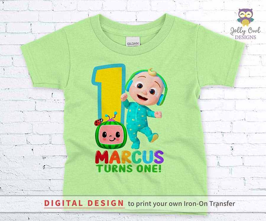Cocomelon Birthday T-Shirt Design - Digital Design for Iron On Transfe ...