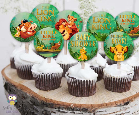 The Lion King Cupcake Toppers Baby Shower Circles Jolly Owl Designs