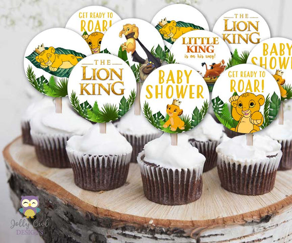 The Lion King Cupcake Toppers For Baby Shower Party Circles Jolly Owl Designs