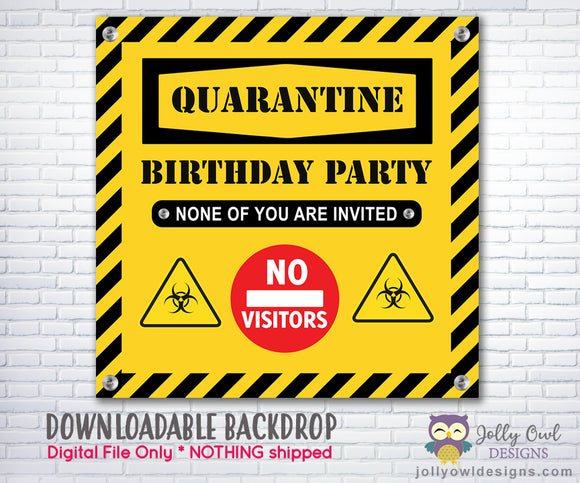 Quarantine Birthday Party Backdrop - INSTANT DOWNLOAD Digital File ...