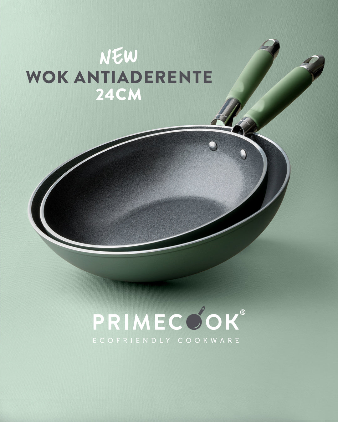 Novità: Wok Antiaderente 24 cm— Primecook - Pentole Antiaderenti di Alta  Qualità