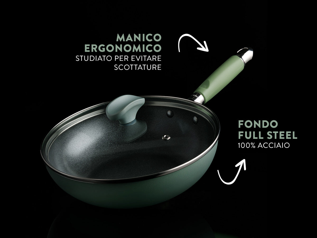 Novità: Wok Antiaderente 24 cm— Primecook - Pentole Antiaderenti di Alta  Qualità