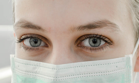 eye doctor with surgical mask