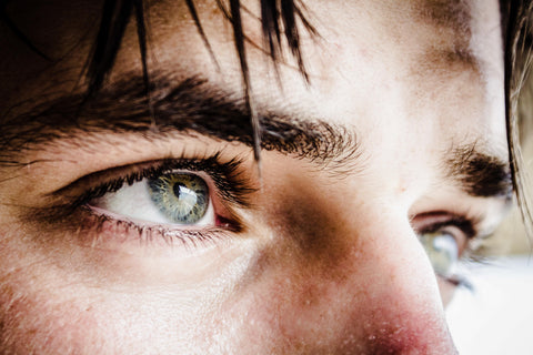 close up of a man's eye