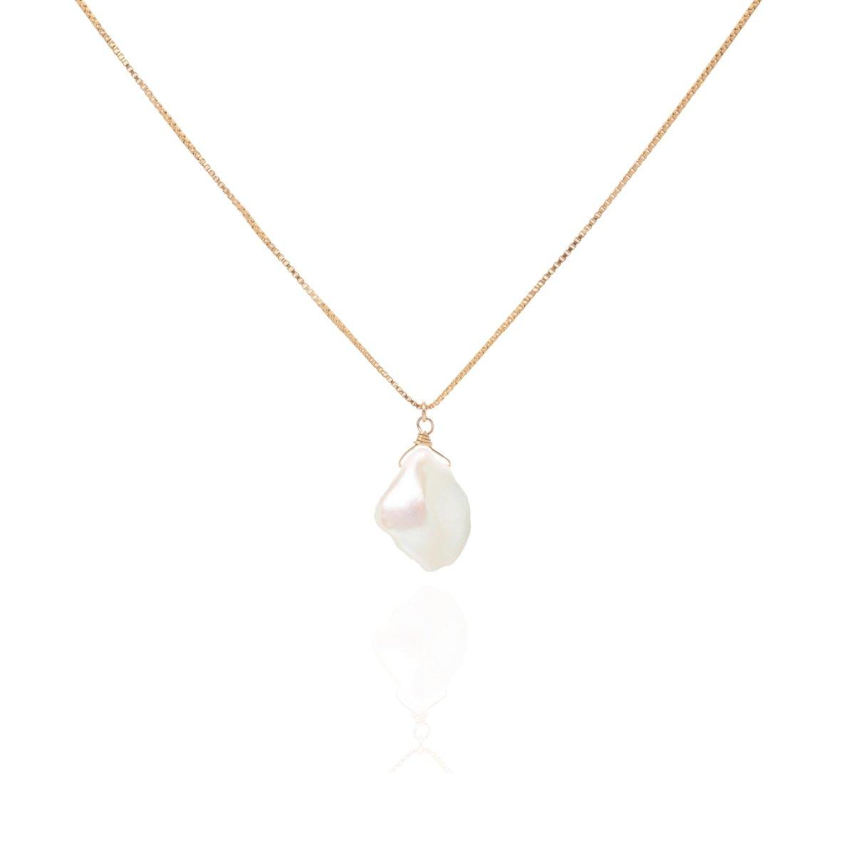 Ella Shea Heart Pearl Chain Necklace at Dry Goods