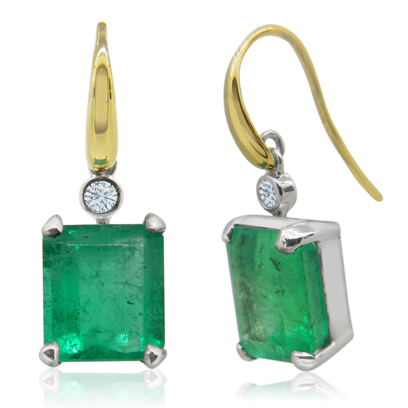 4.94ct Colombian Emerald & Diamond Drop Earrings – Imp Jewellery