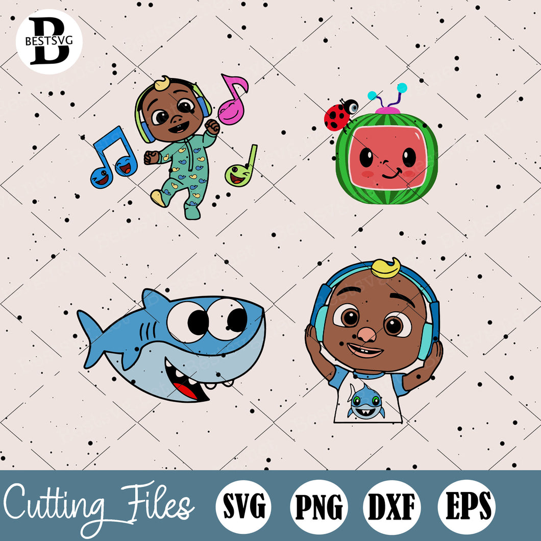 Download Cocomelon Svg Bundle, Baby JJ Cocomelon, Baby Shark ...