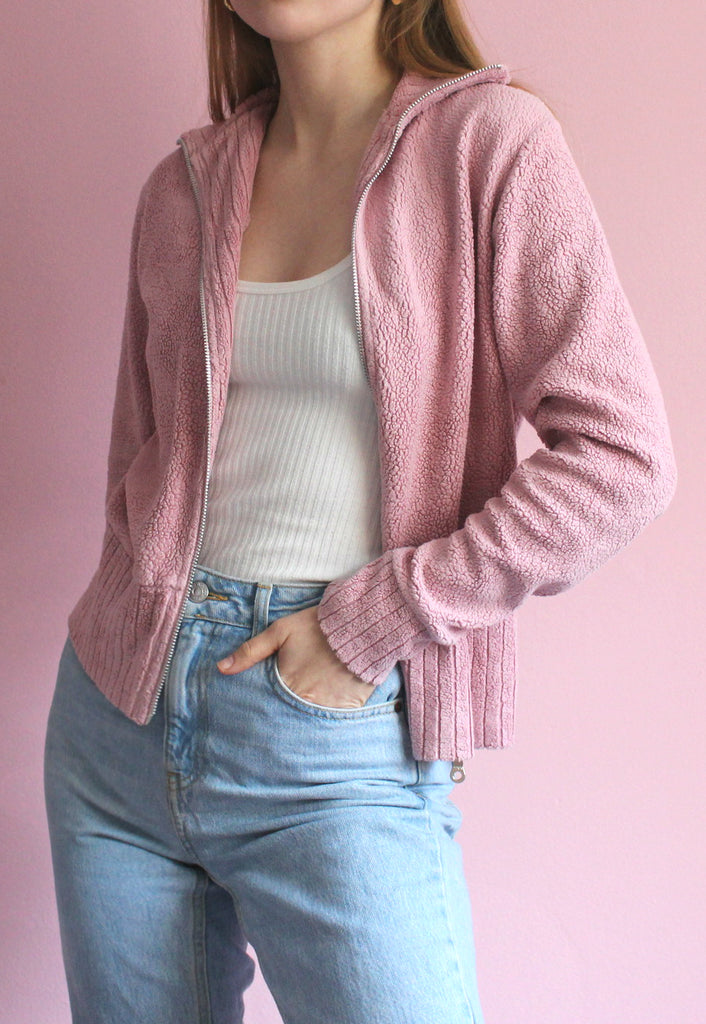 fluffy zip up jumper