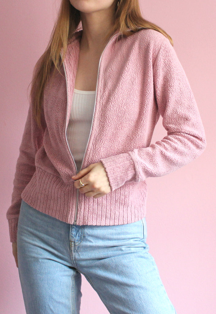 fluffy zip up jumper