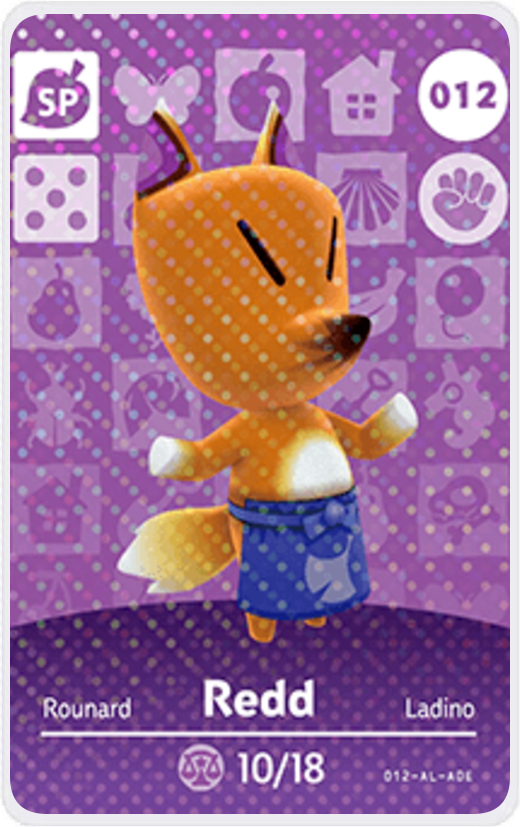 lave mad Løsne nøjagtigt Redd - Villager NFC Card for Animal Crossing New Horizons Amiibo – NFC Card  Store