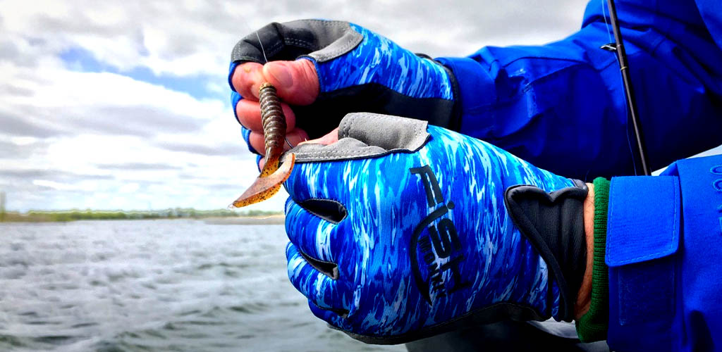 Gants De Pêche Noirs Bleus, Gants De Pêche Antidérapants En