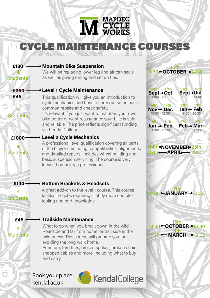 Cycle Maintenance Courses 2022/23 