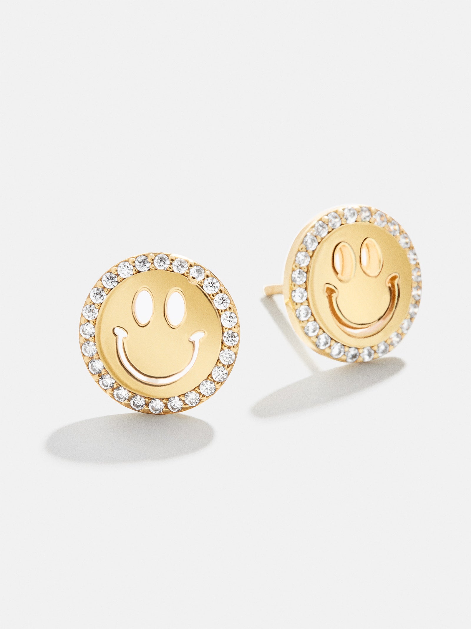 All Smiles 18K Gold Kids' Earrings - Clear/Gold