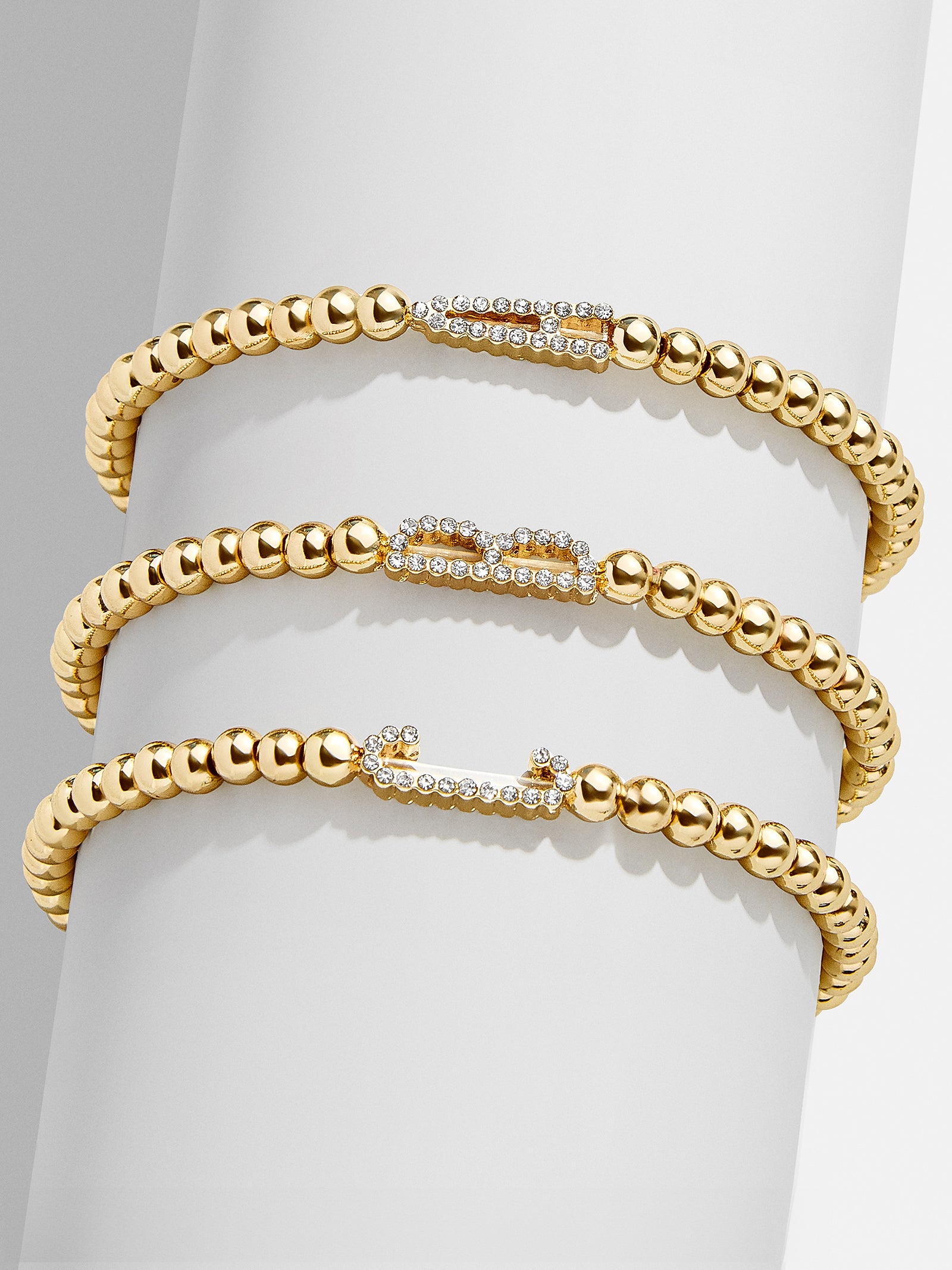 East West Initial Pisa Bracelet - Clear/Gold - BaubleBar product image